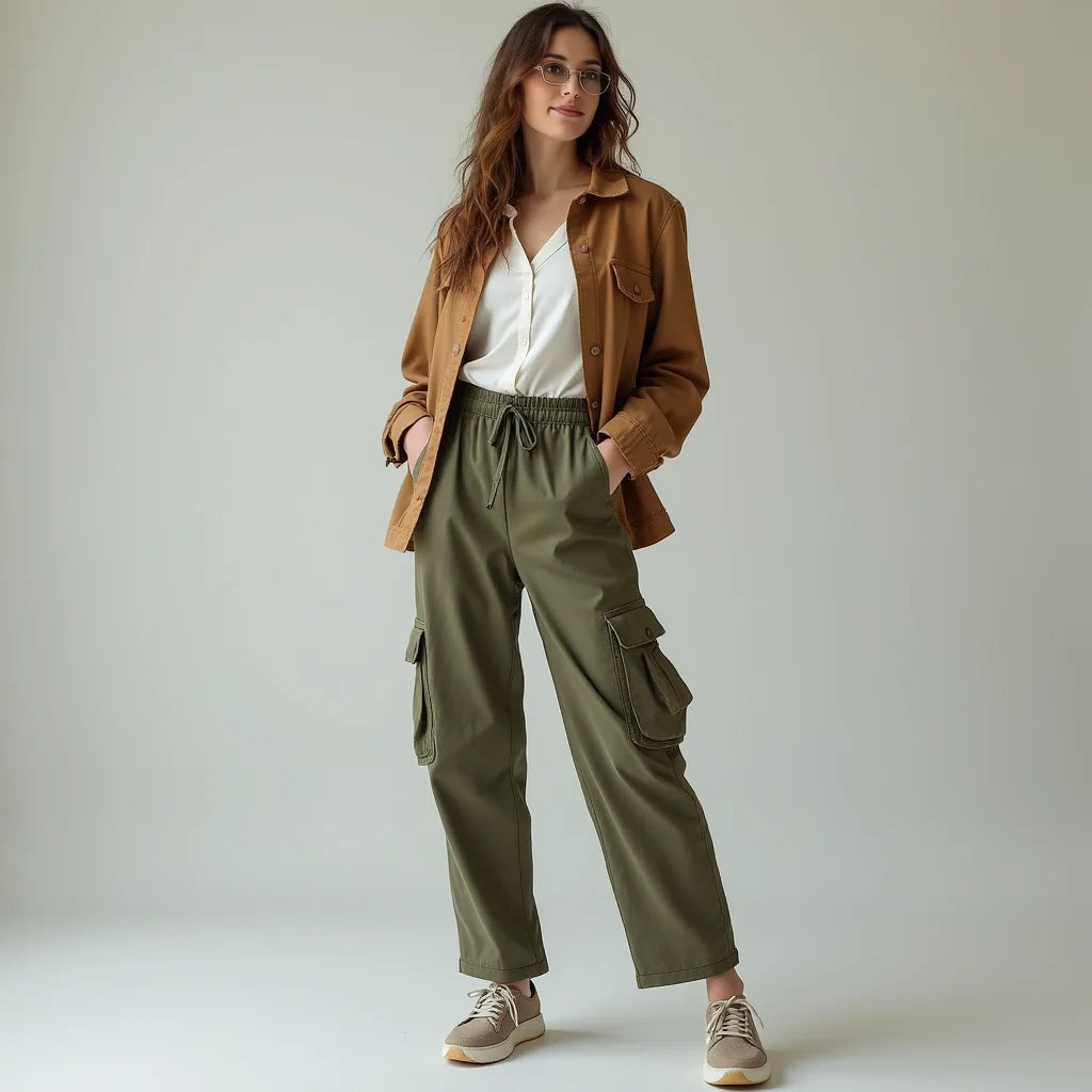High Rise Cargo Pants For Women - High Rise Cargo Pants for Women Everyday Utility