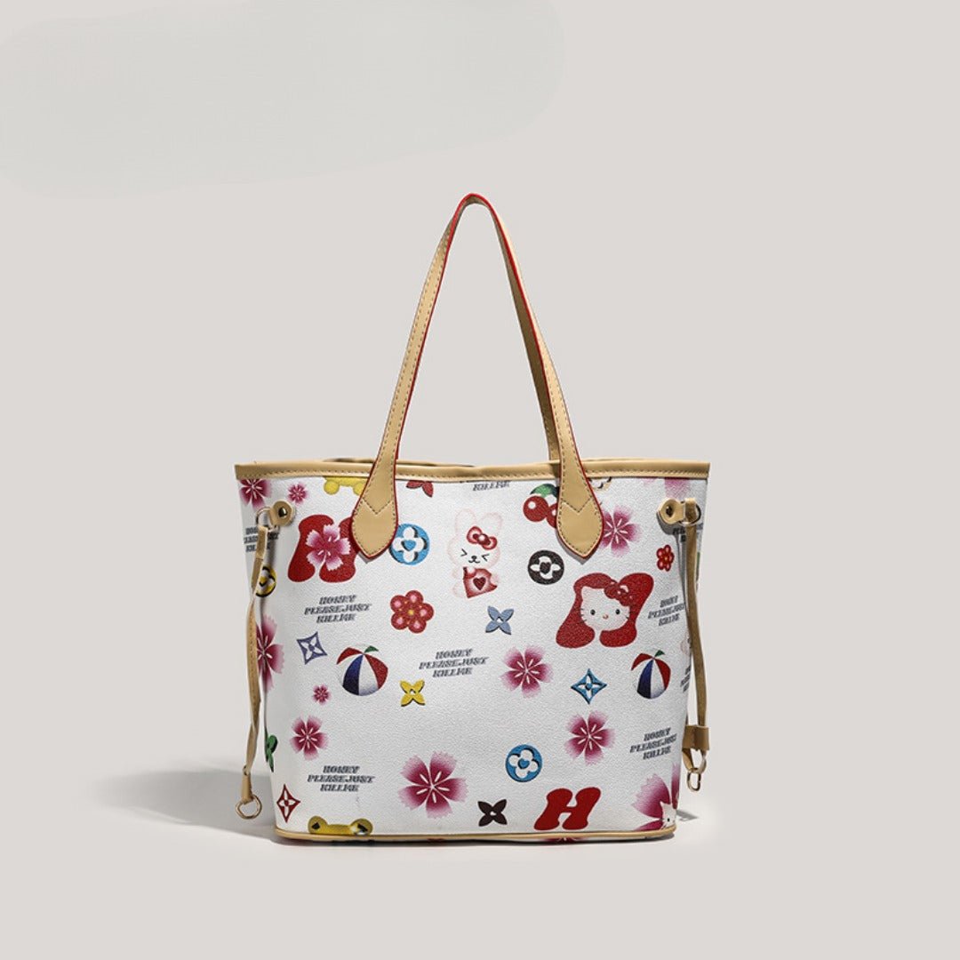 Cute large capacity tote bag, commuter cartoon versatile handbag for women, top handle purse - Urbanistar