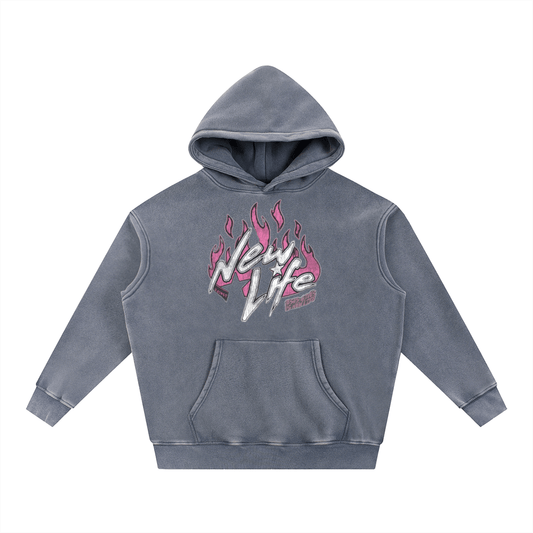Snow Wash Fleece Oversize Hoodie - Urbanistar