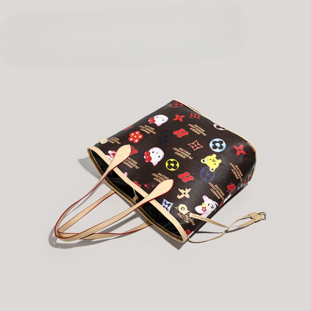 Cute large capacity tote bag, commuter cartoon versatile handbag for women, top handle purse - Urbanistar