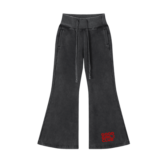 Vintage Washed Flared Fleece Pants - Urbanistar