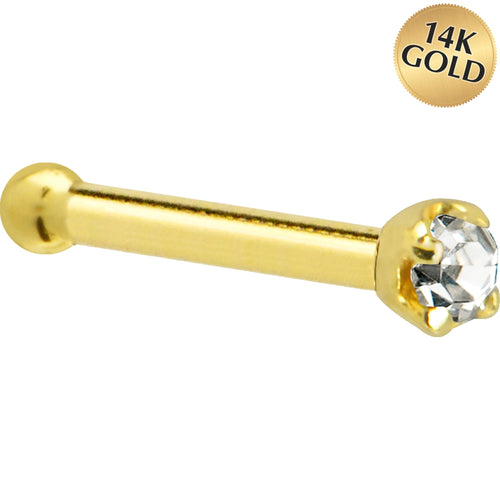 14K Gold Diamond Nose Ring | 1.5mm Genuine Diamond