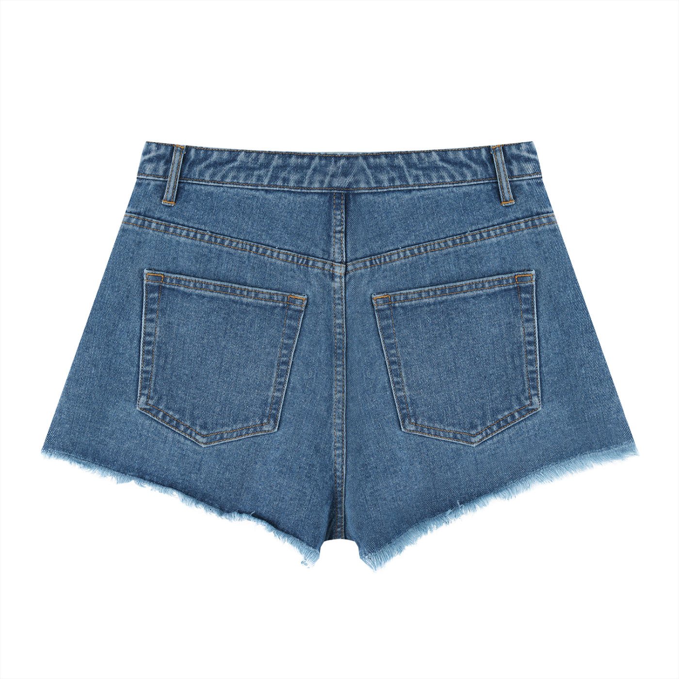 Blue denim shorts from Urbanistar on a white background