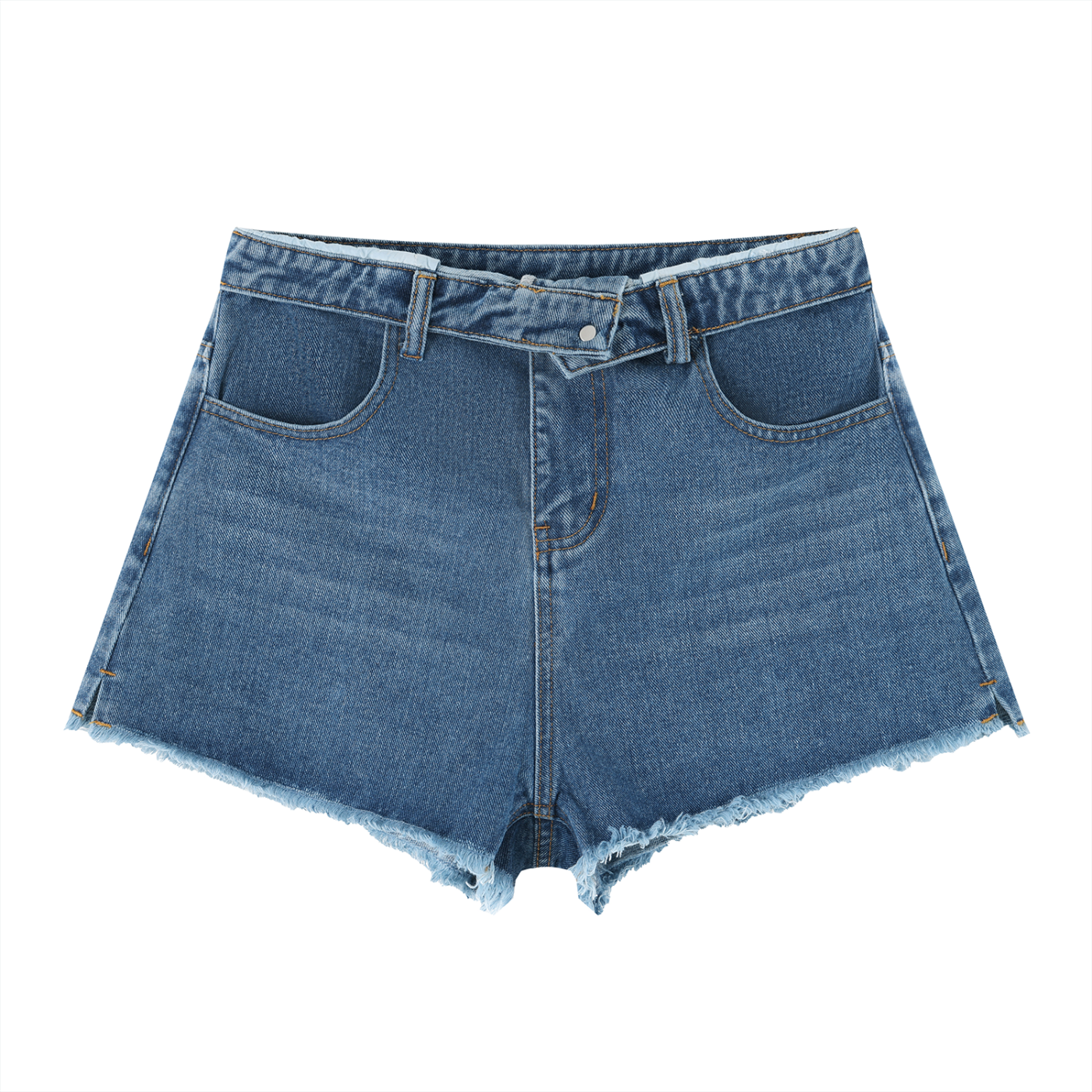 Blue denim shorts from Urbanistar on a white background