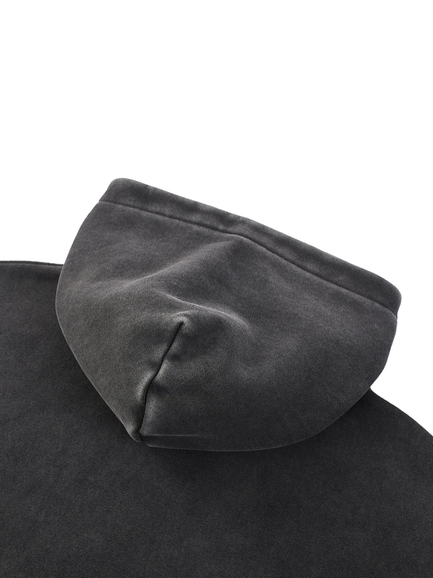 Dark gray fabric with a textured surface on a white background
