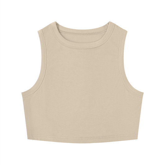 Beige sleeveless top from Urbanistar on a white background
