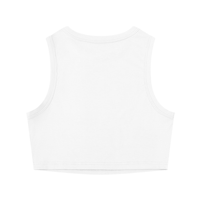 Back side view of white sleeveless top from Urbanistar against on a white background