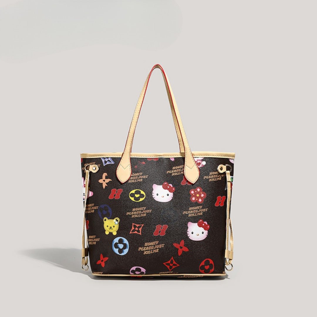 Cute large capacity tote bag, commuter cartoon versatile handbag for women, top handle purse - Urbanistar