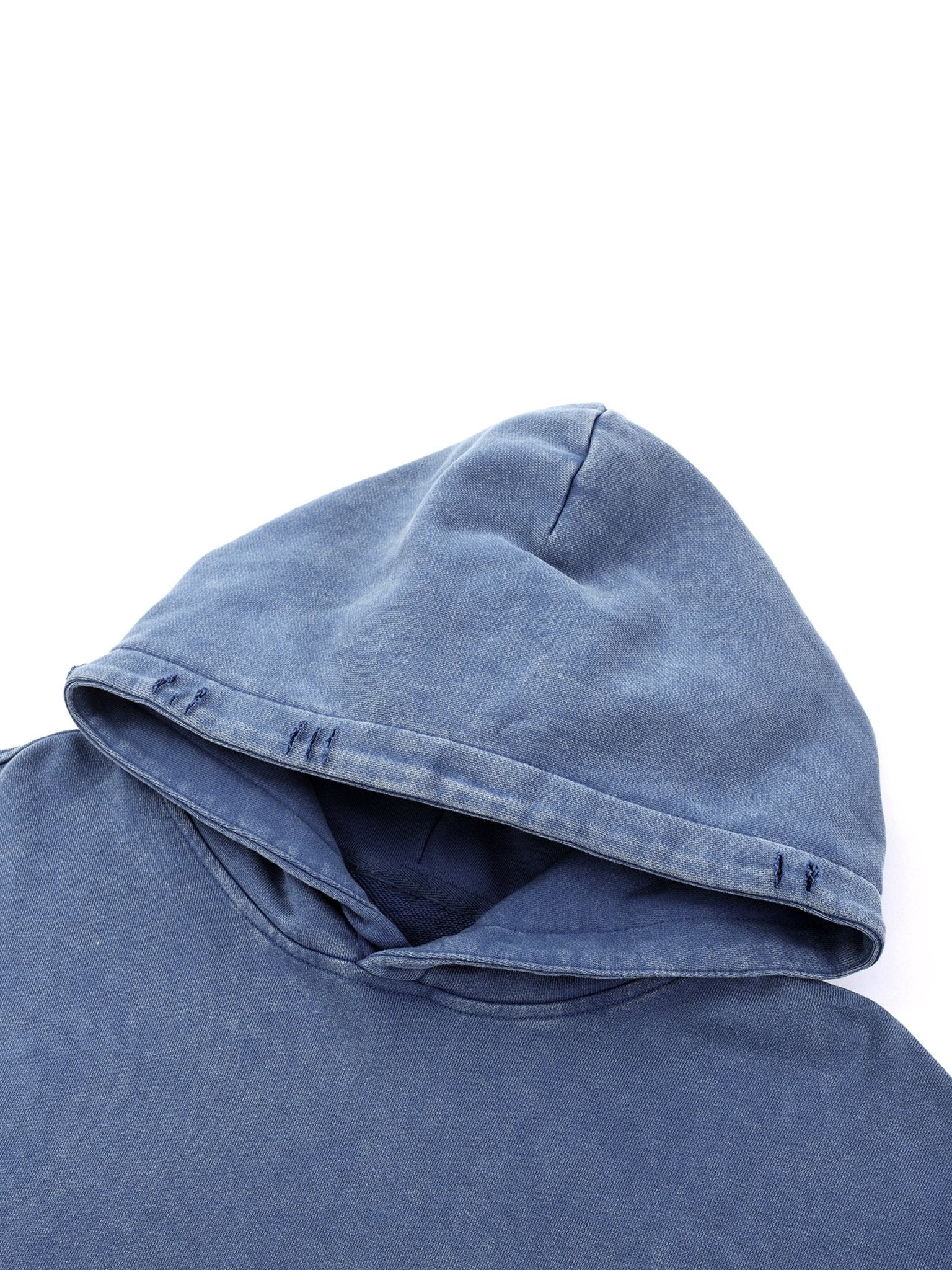 Snow Wash Hand-Frayed Heavyweight  Hoodie - Urbanistar