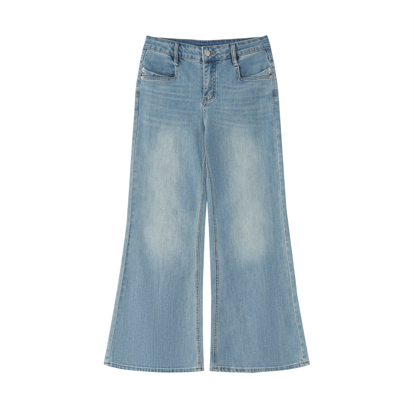 Urbanistar Light blue wide-leg jeans on a white background