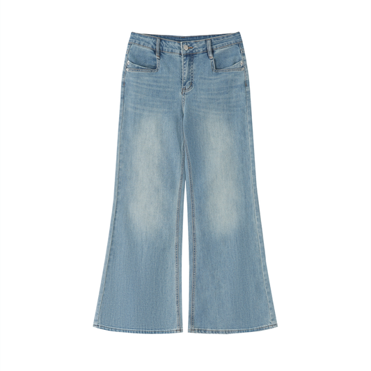 Urbanistar Light blue wide-leg jeans on a white background