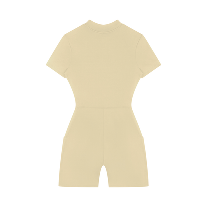 Beige romper on a white background