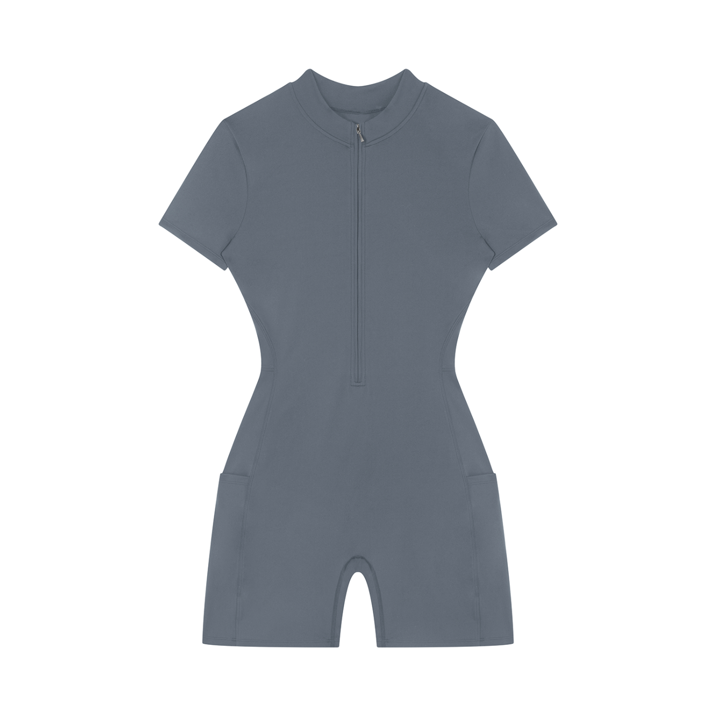 Gray active-wear romper on a white background